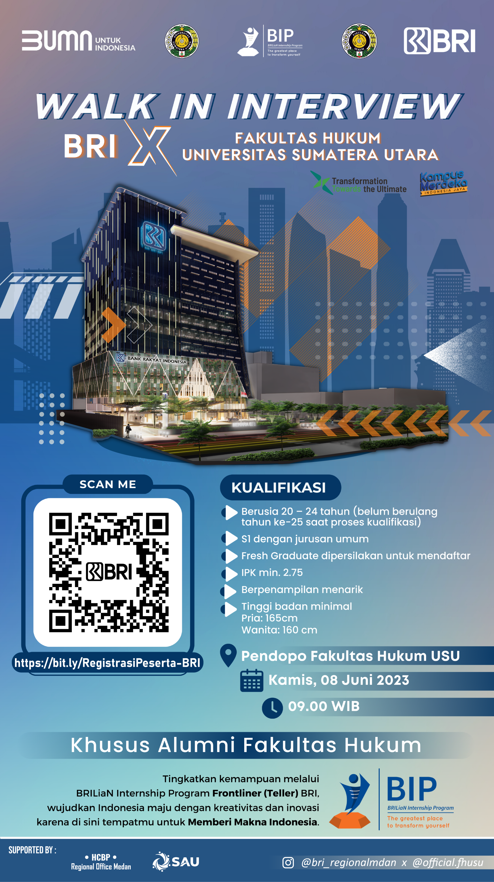 Walk-In Interview: Collaboration Between Bank Rakyat Indonesia and the Faculty of Law of Universitas Sumatera Utara